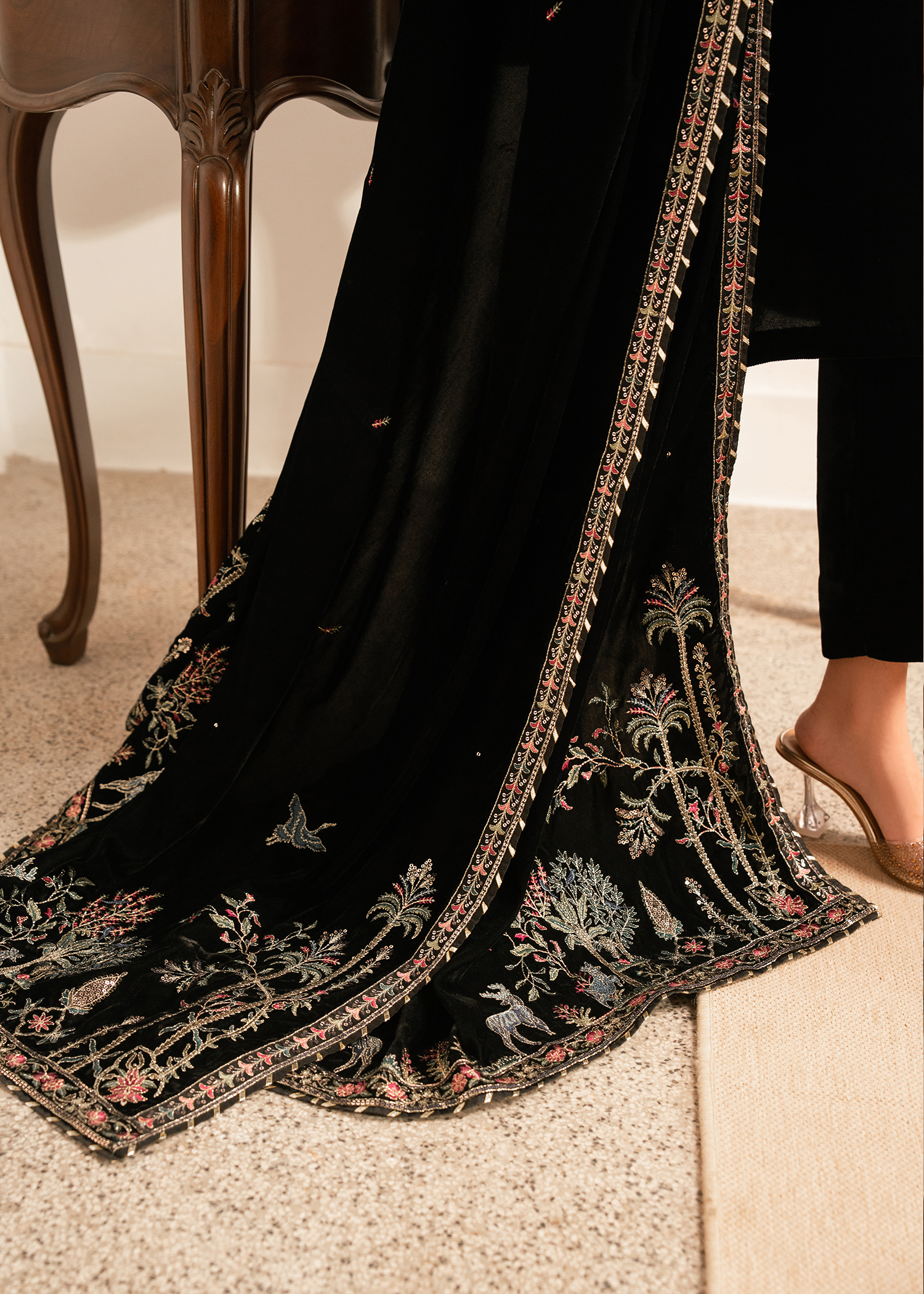 crushed velvet shawl