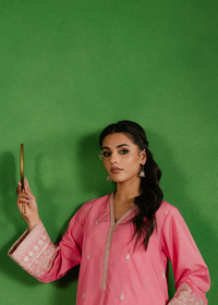 Flamingo Pink Embroidered Suit