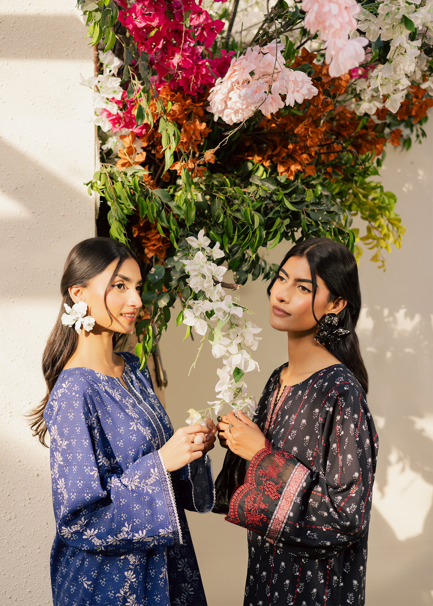 Black Printed Embroidered Suit