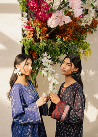 Black Printed Embroidered Suit