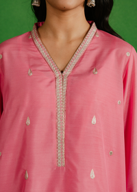 Flamingo Pink Embroidered Suit