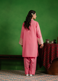 Flamingo Pink Embroidered Suit