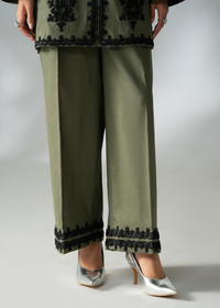 Olive Green Embroidered Co-ord set