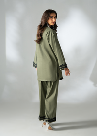 Olive Green Embroidered Co-ord set