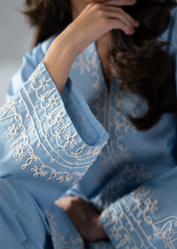 Whisper Blue Embroidered Co-ord set
