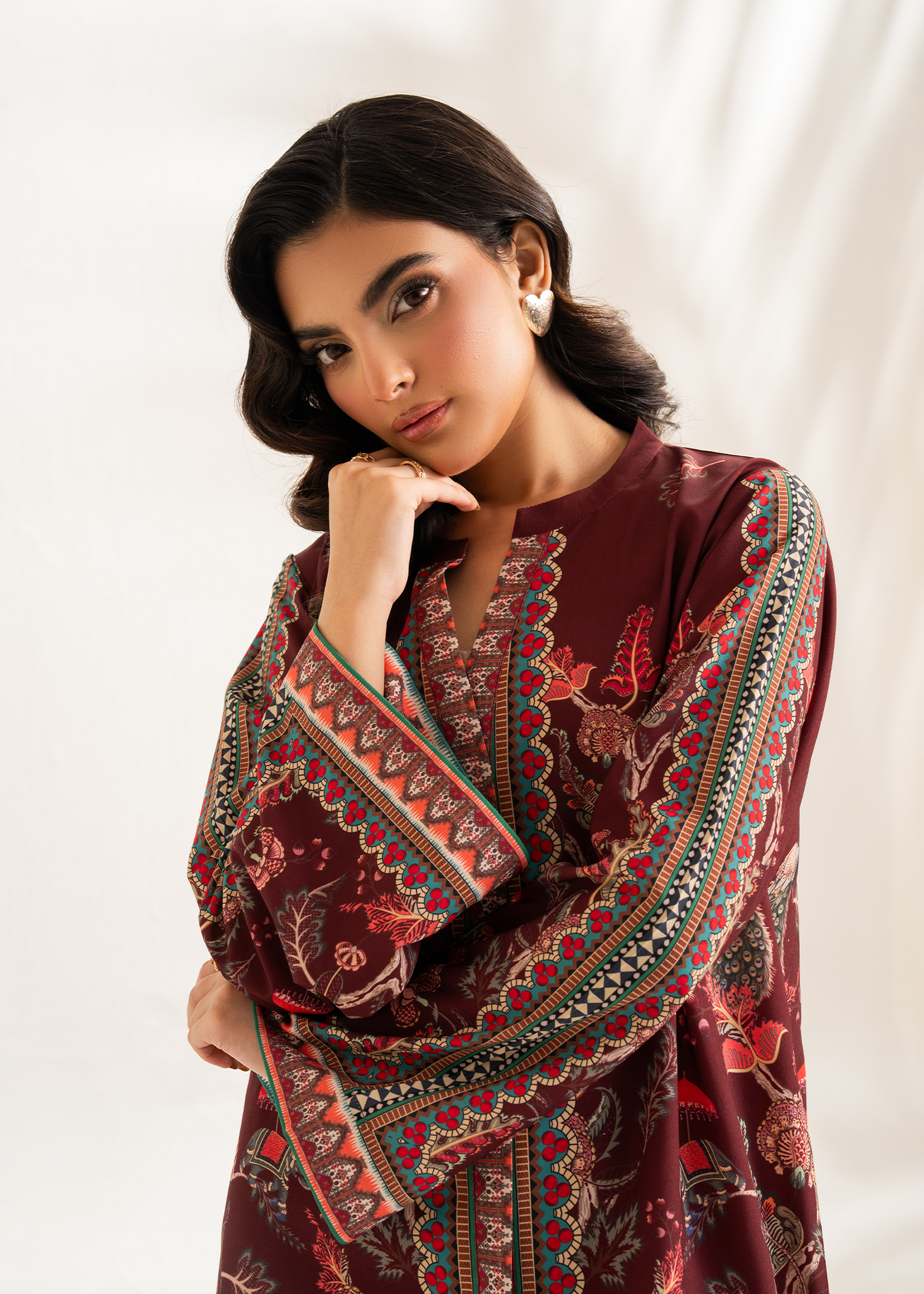 Maroon Printed Co-ord