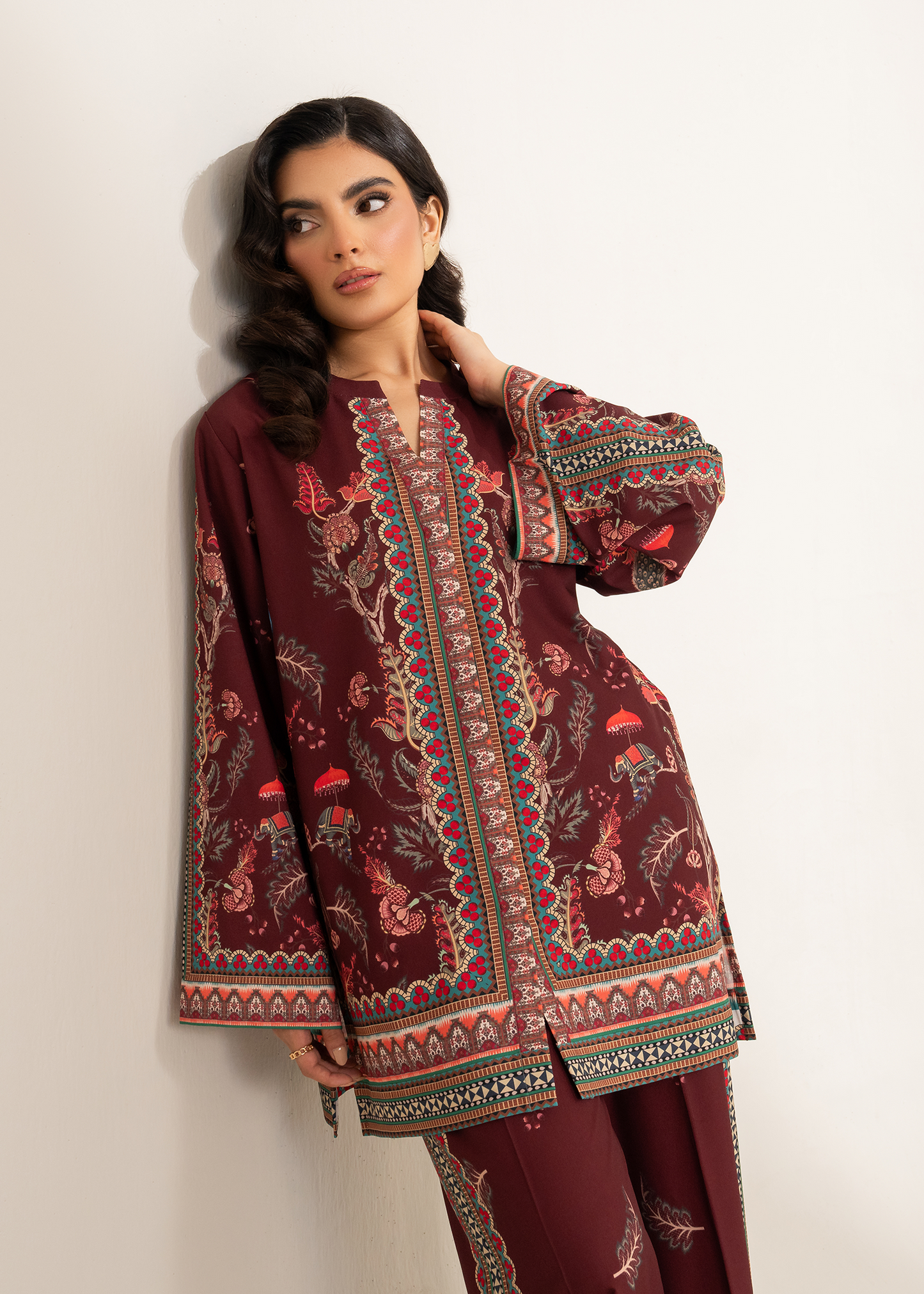 Maroon Printed Co-ord