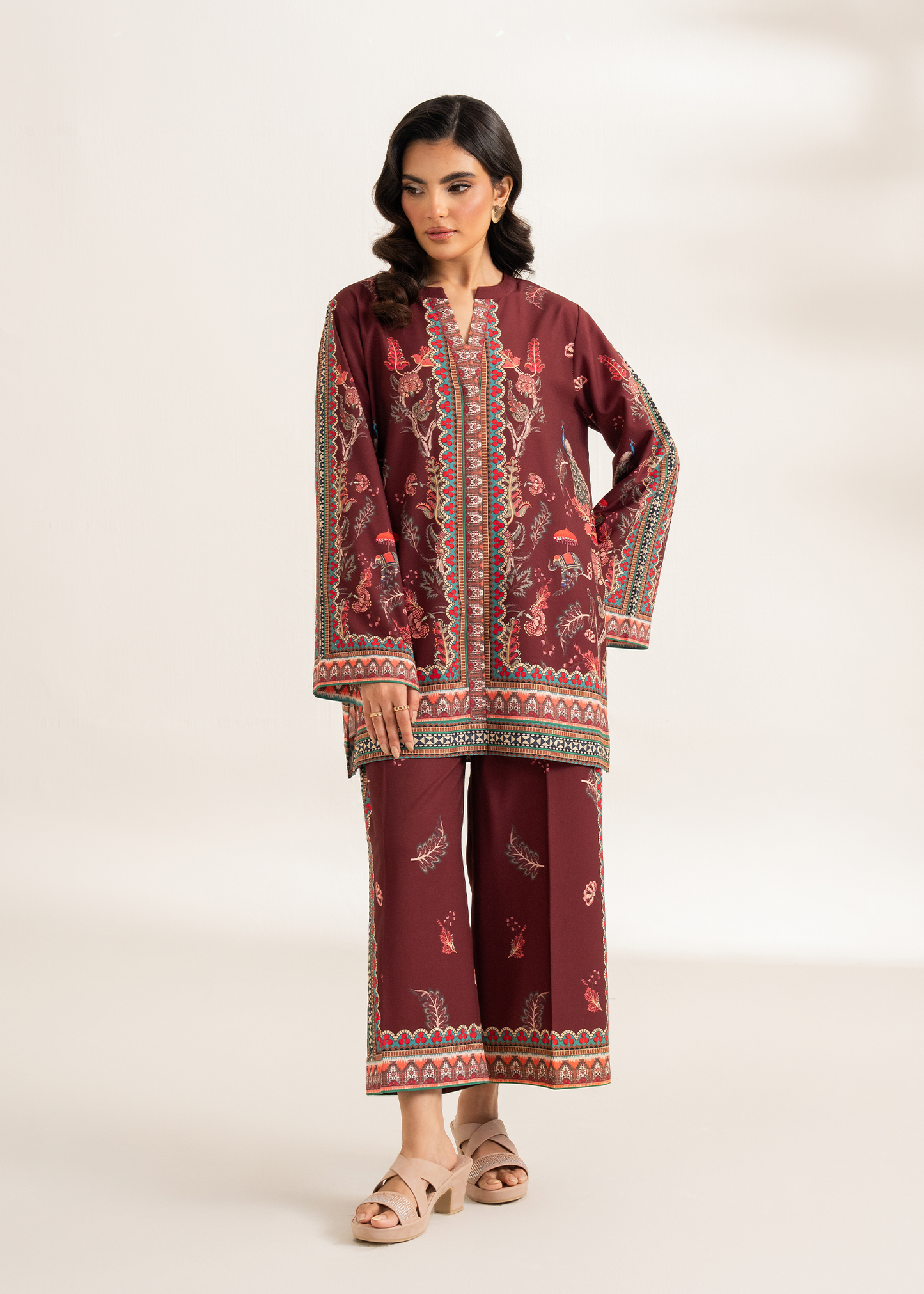 Maroon Printed Co-ord