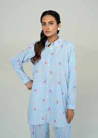 Blue Embroidered Co Ord