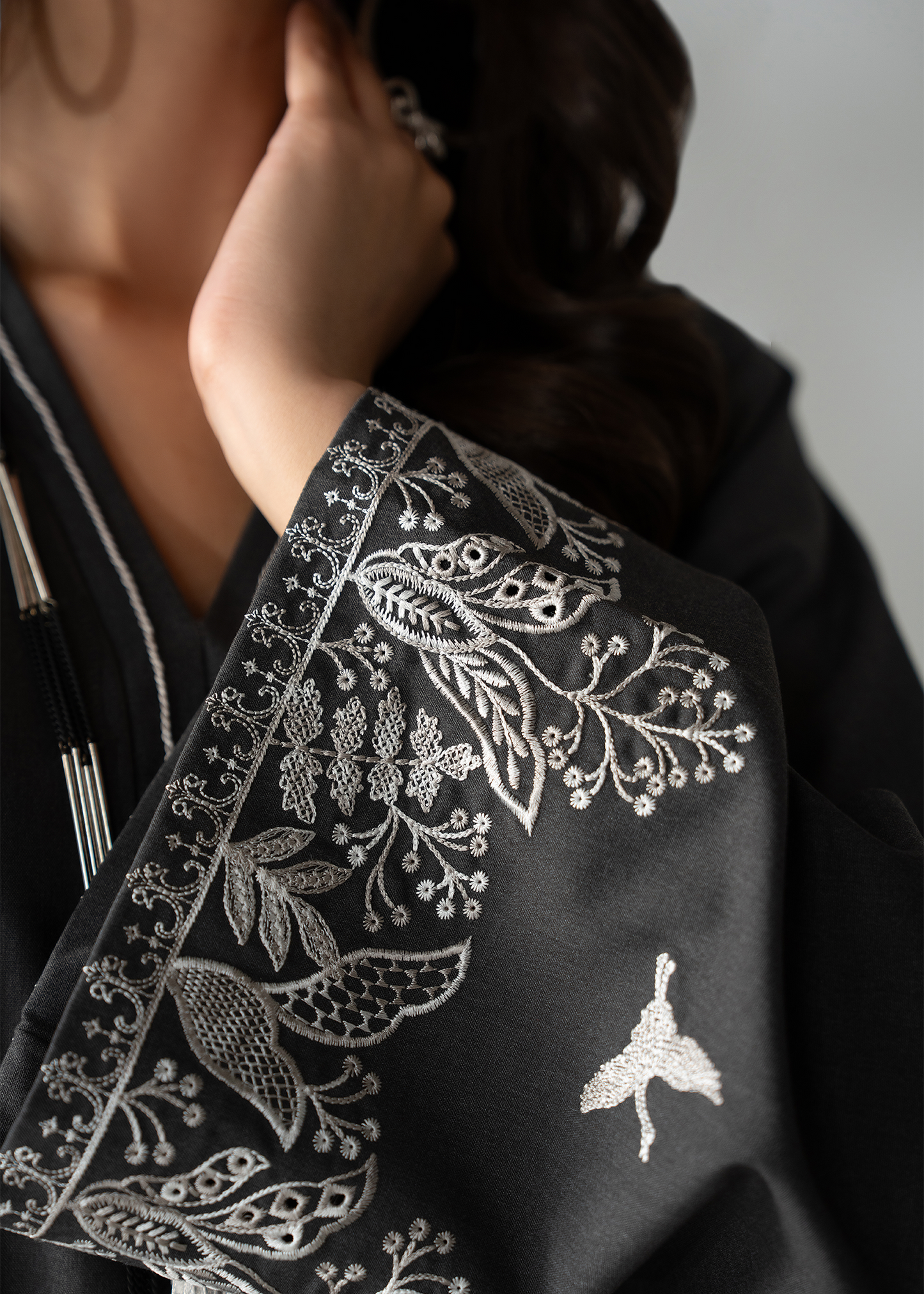 Graphite Grey Embroidered Co-ord set