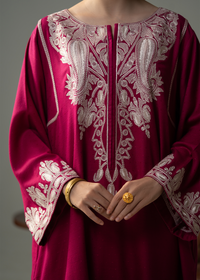 Pink Embroidered Dhanak Suit