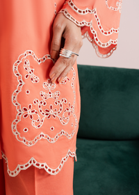 Orange Embroidered Co-ord