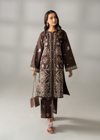 Chocolate Brown Embroidered Co-ord set