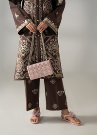 Chocolate Brown Embroidered Co-ord set