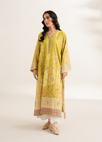 Lime Printed Embroidered Shirt