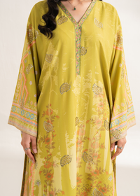 Lime Printed Embroidered Shirt