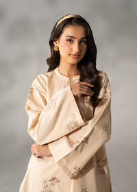 Sand Biege Embroidered Co-ord set