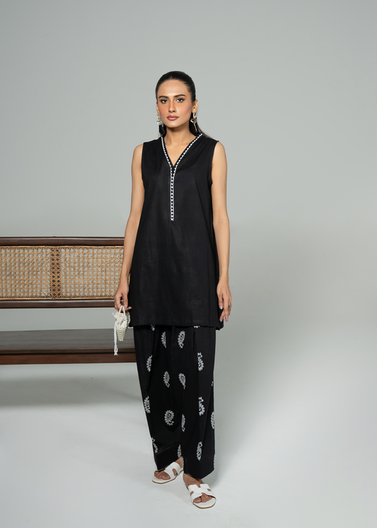 Black Farshi Shalwar Set