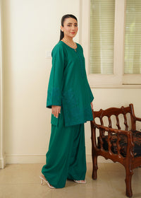 Emerald Green Embroidered Marina 2 PC Suit