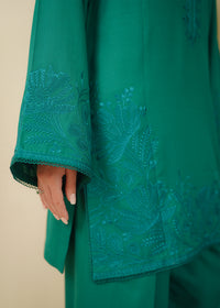 Emerald Green Embroidered Marina 2 PC Suit