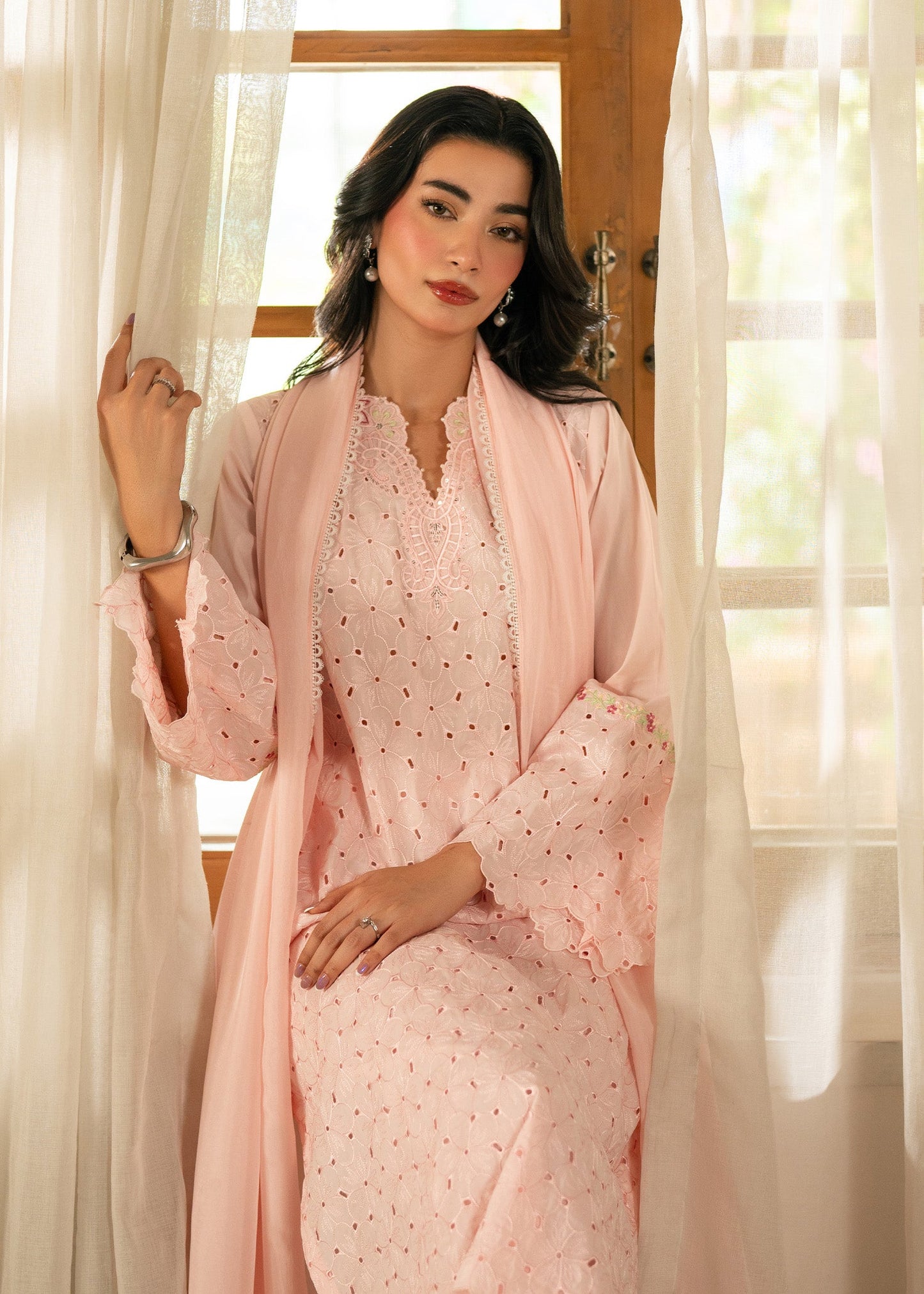 Amy Baby Pink Festive Lawn