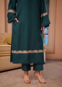 Teal Embroidered Marina 2 PC Suit