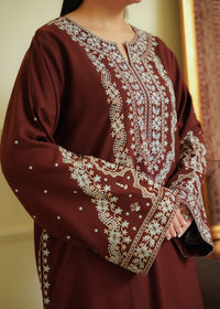 Brown Embroidered Marina 2 PC Suit