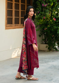 Lia Maroon Festive Lawn