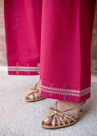 Raspberry Pink Embroidered Khaddar Suit