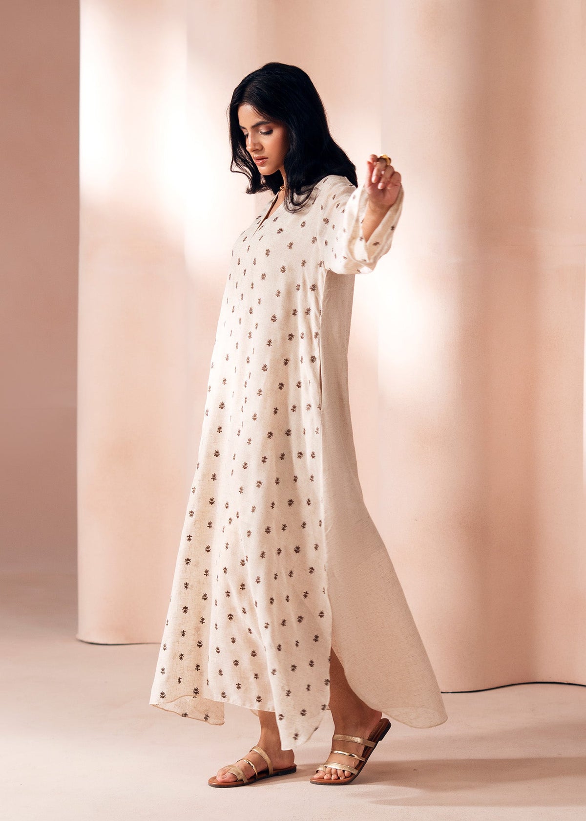 Beige Embroidered Shirt