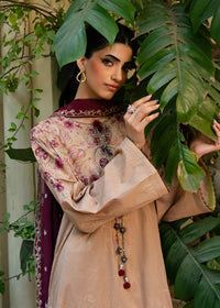 Mia Beige Festive Lawn