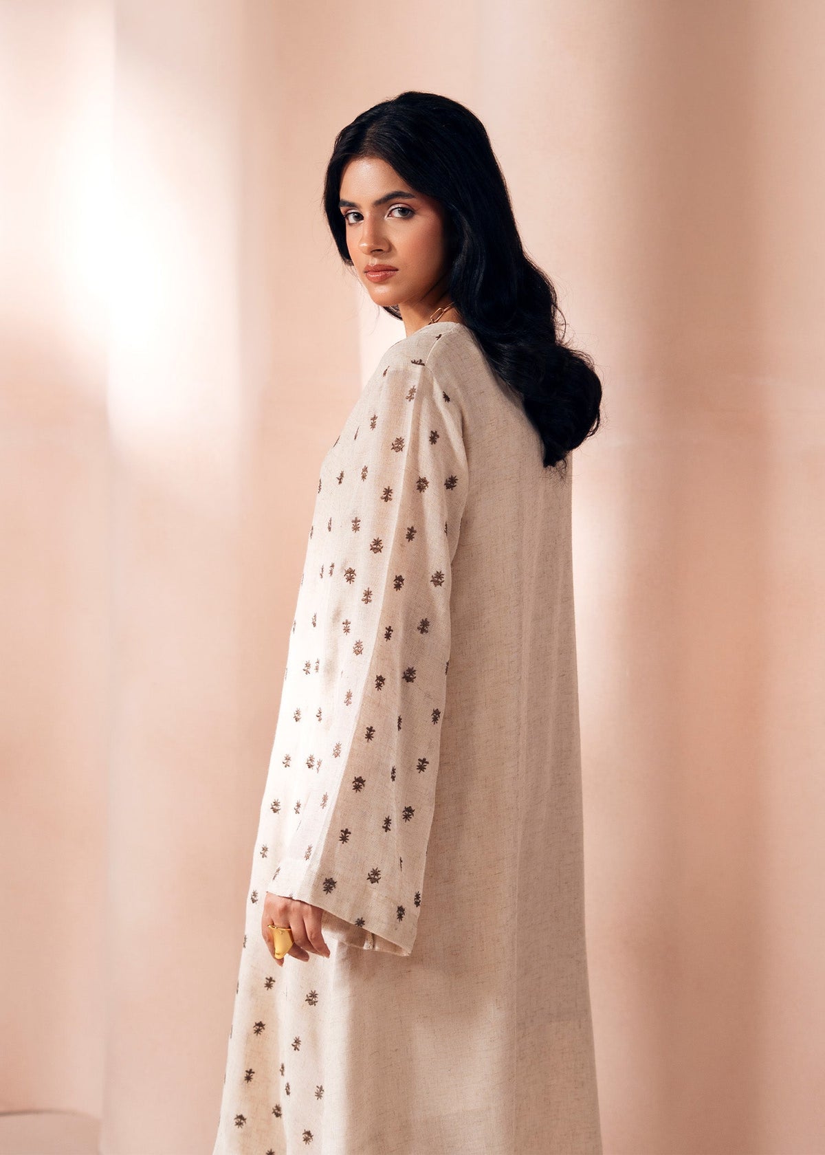 Beige Embroidered Shirt
