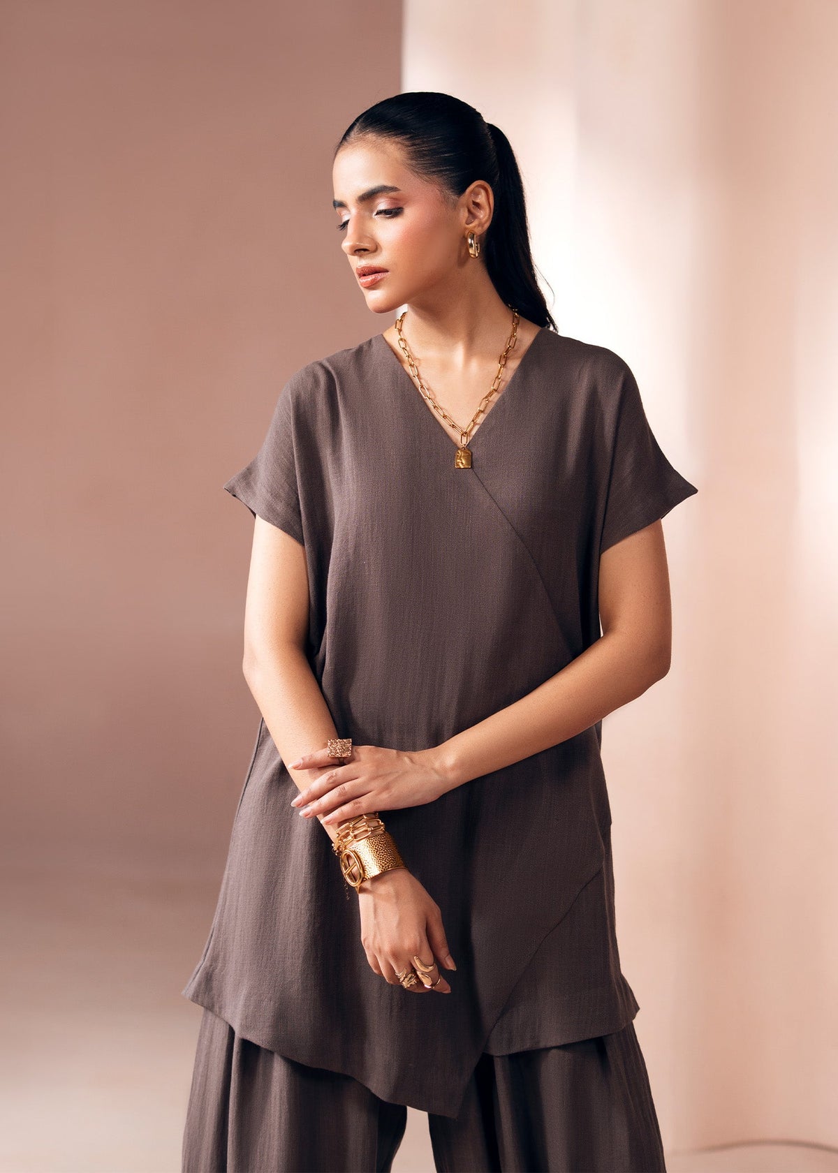 Brown Crush Co-ord Set