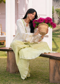 Lime Green Embroidered Crush Suit