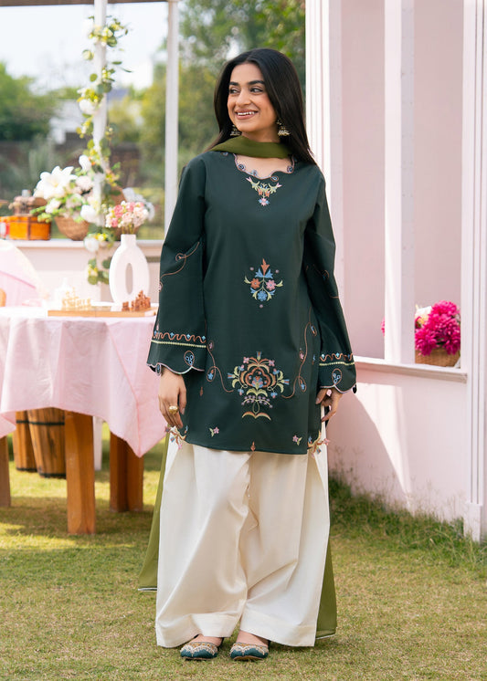 Pine Green Embroidered Suit
