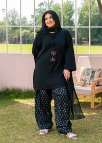 Black Printed Suit