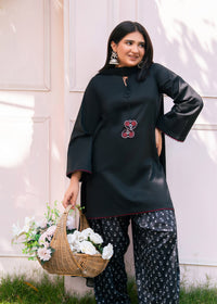 Black Printed Suit