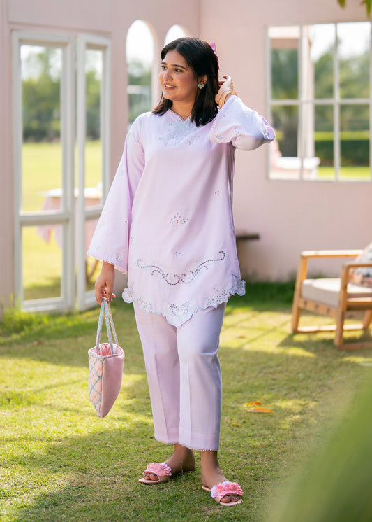Sakura Pink Embroidered Suit