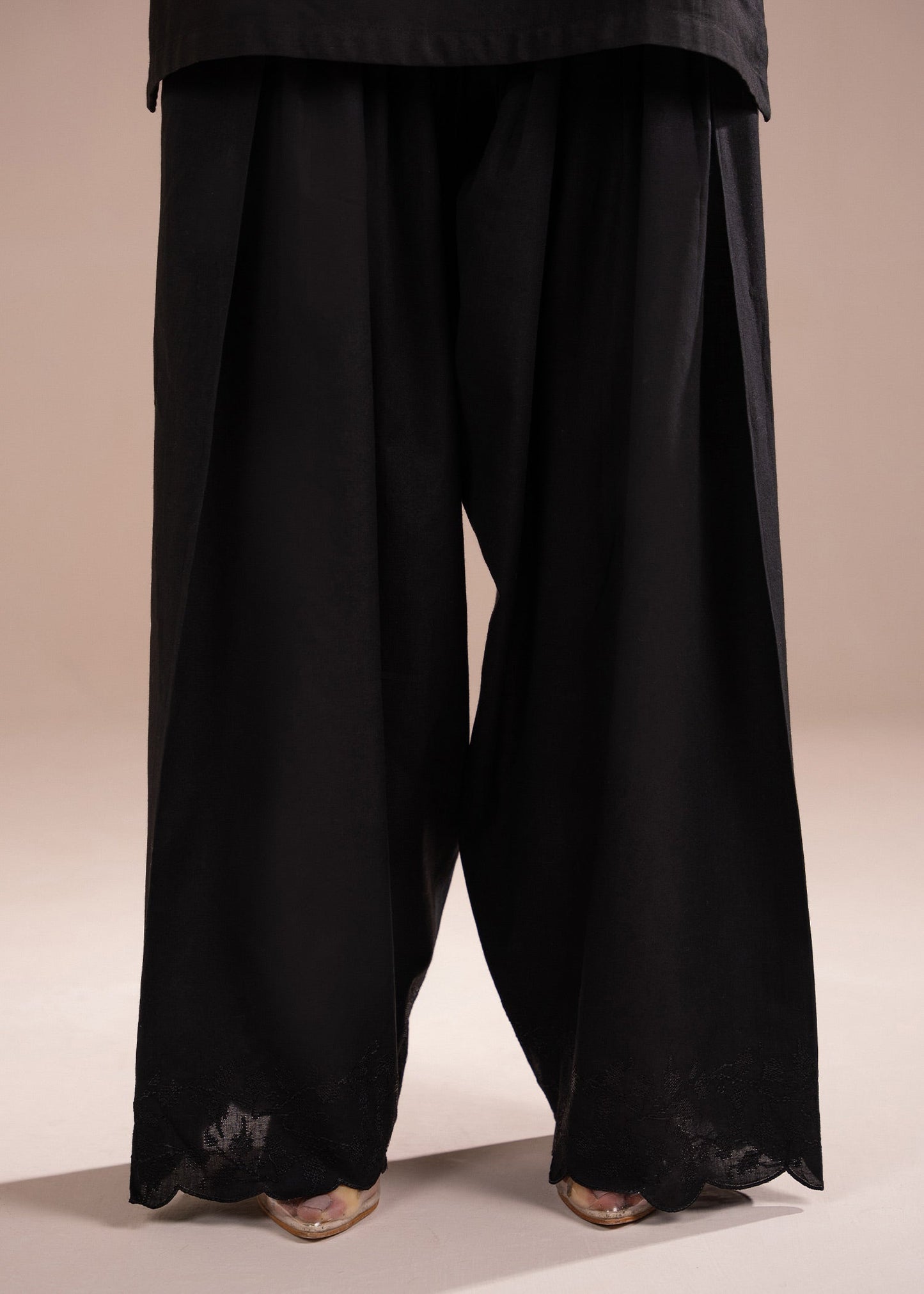 Black Embroidered Farshi Shalwar