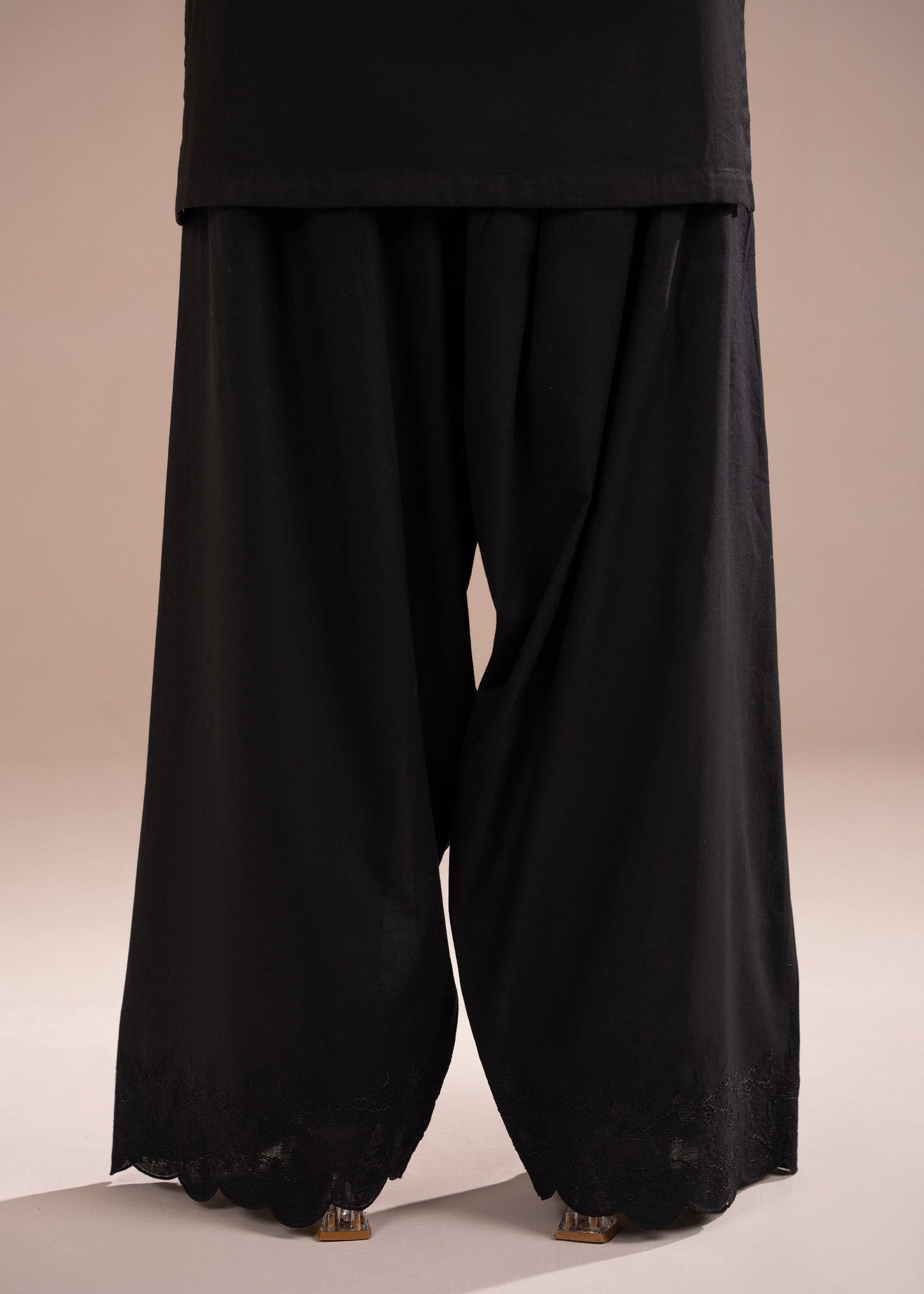 Black Embroidered Farshi Shalwar