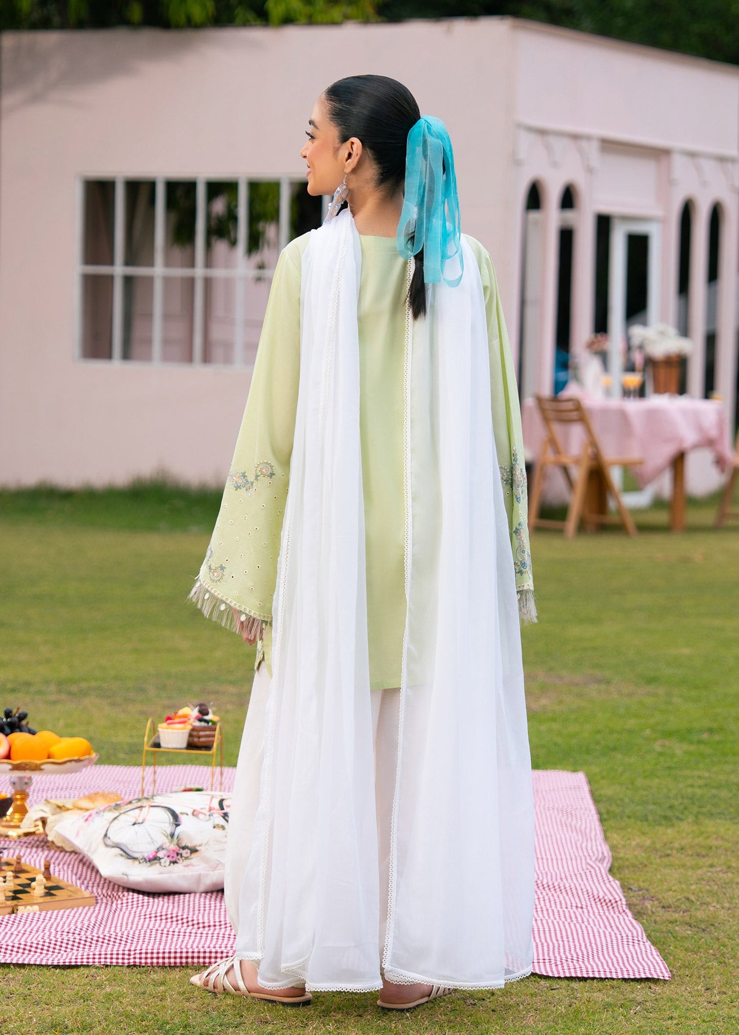 Sage Green Embroidered Suit