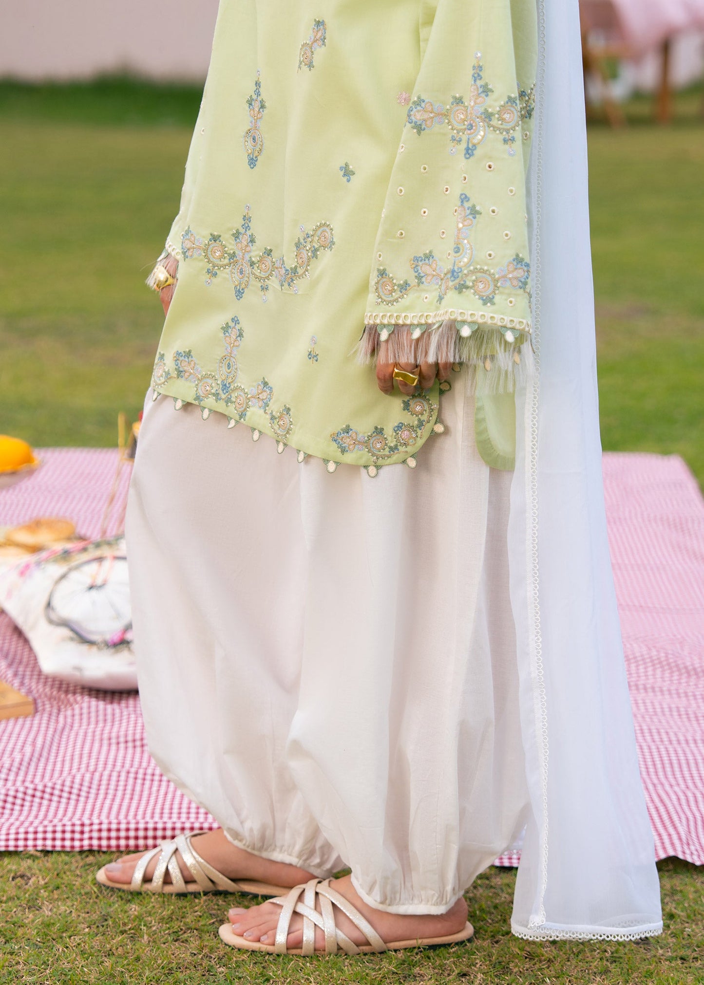 Sage Green Embroidered Suit