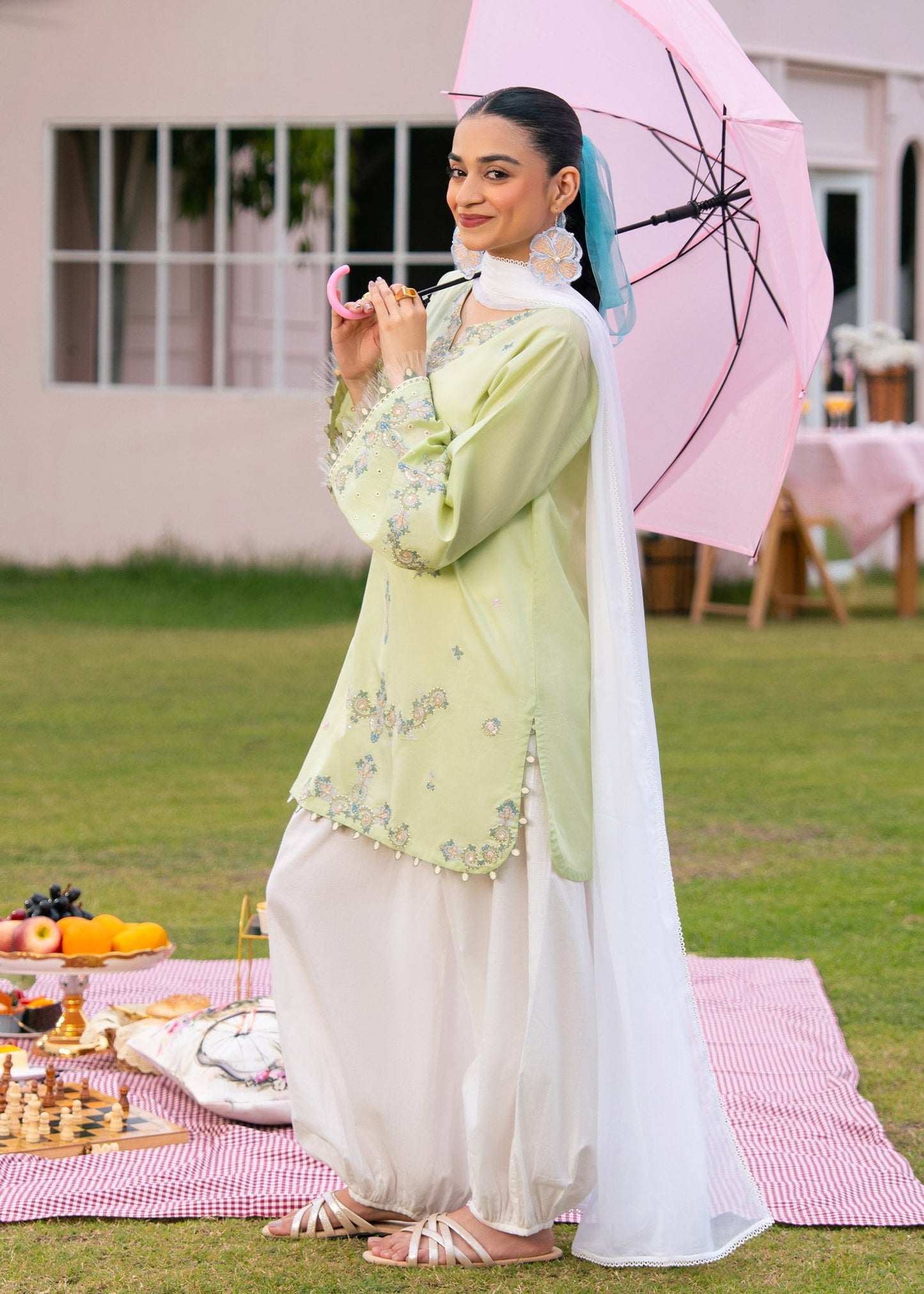 Sage Green Embroidered Suit