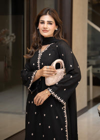 Raven Black Embroidered Lawn