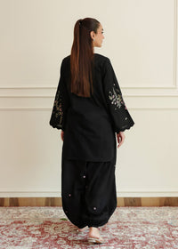 Midnight Black Embroidered Lawn