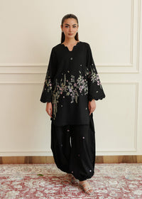 Midnight Black Embroidered Lawn