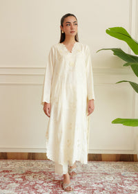 Eggshell White Embroidered Lawn