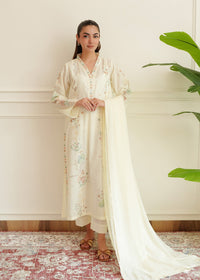 Ivory White Embroidered Lawn