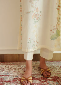 Ivory White Embroidered Lawn
