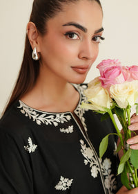 Smoke Black Embroidered Lawn
